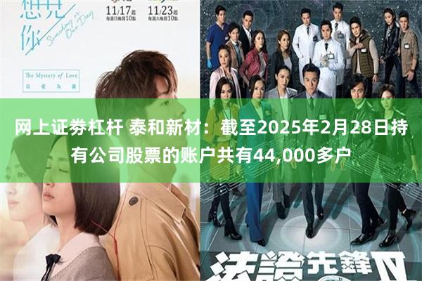 网上证劵杠杆 泰和新材：截至2025年2月28日持有公司股票的账户共有44,000多户