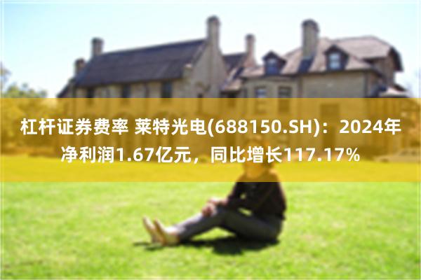 杠杆证券费率 莱特光电(688150.SH)：2024年净利润1.67亿元，同比增长117.17%