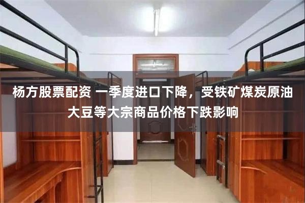 杨方股票配资 一季度进口下降，受铁矿煤炭原油大豆等大宗商品价格下跌影响