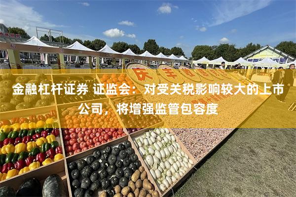金融杠杆证券 证监会：对受关税影响较大的上市公司，将增强监管包容度